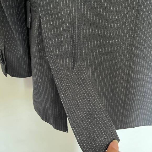 Y2K Tommy Hilfiger Wool Pinstripe Mens Blazer 40L Preppy Ivy 2 Button Academia - Picture 7 of 14